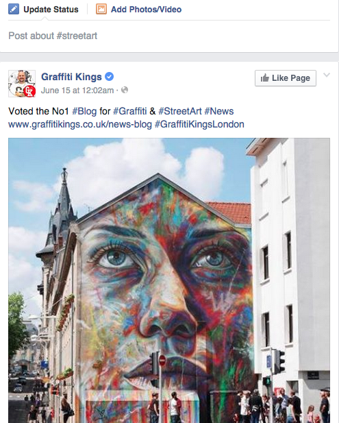 Brands Up Social Media Marketing Street Art Hashtag Facebook