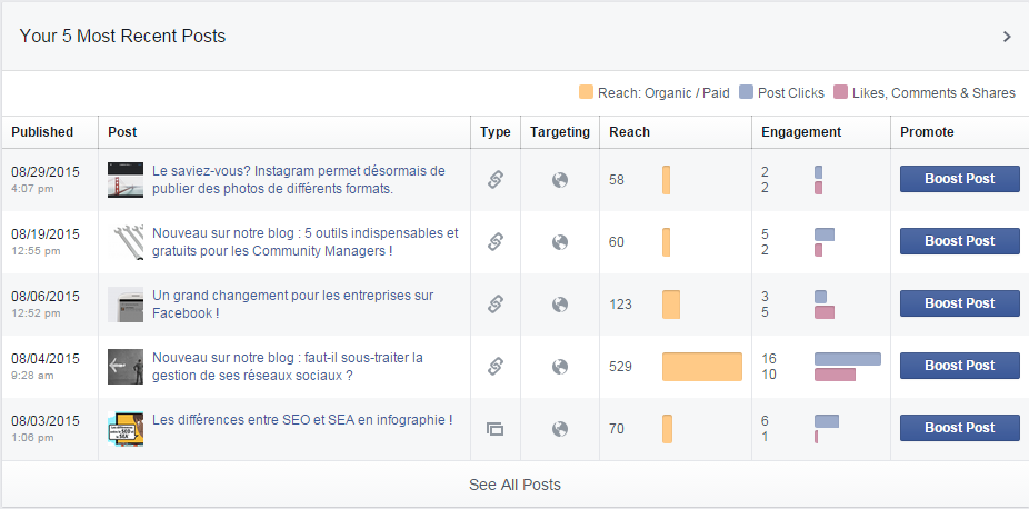 Brands Up Facebook Insights Overview Vue d'ensemble